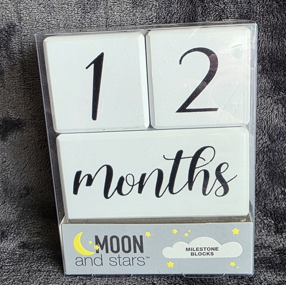 New Baby boy / girl Milestone Blocks White Monthly Weekly Year & Grade Block Set - Picture 1 of 3